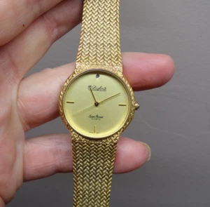 Men's Vintage DUFONTE Gold Watch by LUCIEN PICCARD w/ New Battery - Works Great! - Picture 1 of 6