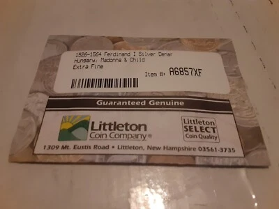 1526-1564 Ferdinand I Silver Denar Hungary Madonna & Child Littleton Extra Fine - Image 1 of 3