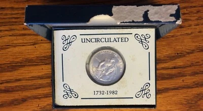 90% SILVER Uncirculated 1982-D George Washington Half Dollar! With Box & COA! - Image 1 of 3