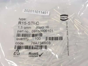 Precio por 5 unidades Harting R15 STI C contacto lápiz 1,5mm2 AWG 16 09150006101 - Imagen 1 de 2