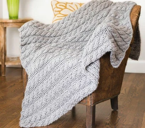 "STRICKMUSTER - EINFACHES STRICKKABEL AFGHANISCH EINGRÖSSE 36"" X 50"" - Bild 1 von 1