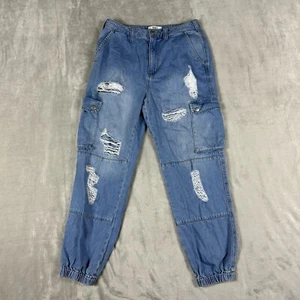 Forever 21 Cargo Jogger Damen Größe 27 (28x26) jeansblau - Bild 1 von 10