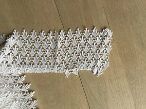 lace, usa made 9-10 yards long, 6" wide, white, rayon - Picture 1 of 2
