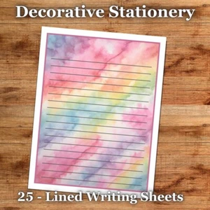 25 Sheets Letter Writing Paper Tie Dyed Color Stationery - Nostalgia #015 - Picture 1 of 2