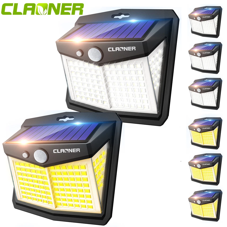 1-8Stk Solarleuchte Solarlampe mit Bewegungsmelder 128 LED Außen Fluter Strahler - Bild 1 von 4