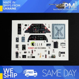 Decalcomanie 3D interne Kelik K35021 1/35 AH-1G "Cobra" per kit ICM - Foto 1 di 8