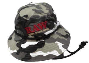 Raw Smokerman's Bucket Hat 1 1/4 Medium Camo 100% Cotton With Free Shipping - Picture 1 of 1