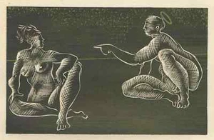WEIBLICHER AKTE mit HEILIGEM SCHEIN Andres SEGOVIA OriginalFarbHolzschnitt 1953 - Picture 1 of 1
