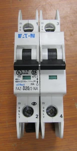 💥EATON 20 AMP CIRCUIT BREAKER 2 POLE 480Y/277 VAC FAZ-D20/2-NA - Picture 1 of 8