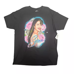 Official Selena Merchandise Black Concert T-Shirt XL 100% Cotton Roses - Picture 1 of 4