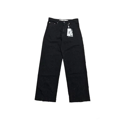 New MM6 Maison Margiela Wide Leg Straight Fit Distressed Jeans Size 31 MSRP $670 - Image 1 of 4