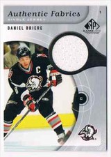 2005-06 SP GAME-USED AUTHENTIC FABRICS DANIEL BRIERE JERSEY 1 COLOR BUFFALO