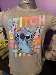 Kleine Mädchen Lilostich Zunge Kinder Jugend T-Shirts Tops Kinder grau grau Lächeln - Bild 1 von 1
