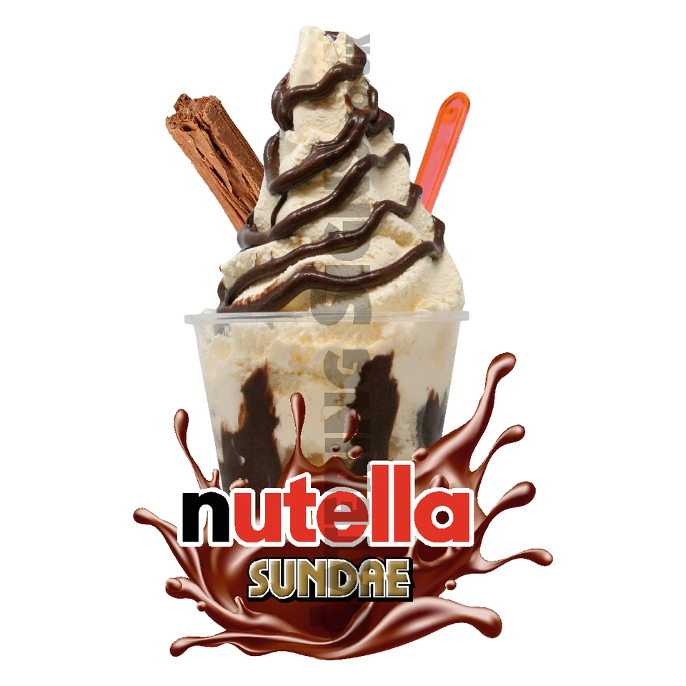 Nutella Chocolate Sundae Whippy Ice Cream Sticker - 18cm die cut vinyl decal