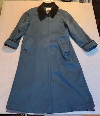 Vtg Cathy Jo Green Trench Coat Winter Duster Size L? 75% Wool - Изображение 1 из 4