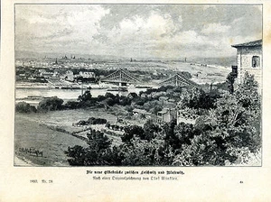 Die neue Elbebrücke zwischen Loschwitz und Blasewitz  - Holzstich - aus 1868   - Picture 1 of 1