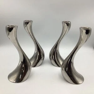 2 Sets of Stainless Steel GEORG JENSEN Denmark Cobra Candle Holders(H4) NS#8127 - Picture 1 of 10