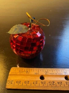 Christmas apple ornament Great Gift for Teacher! Sparkles like a Disco Ball! NEW - Picture 1 of 2