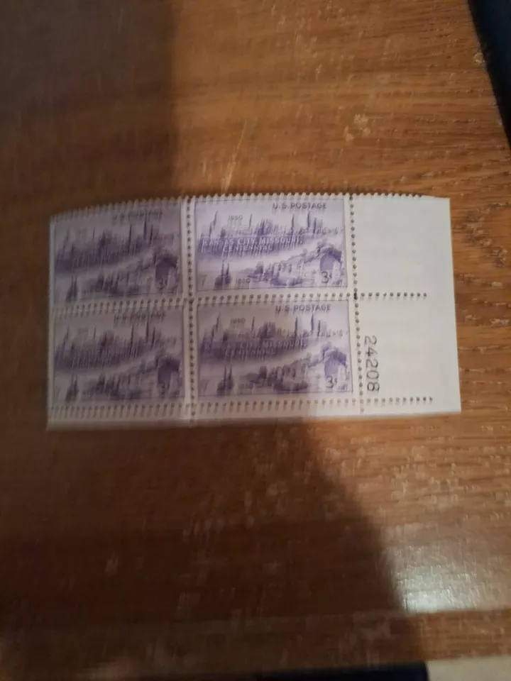 #994 3c Kansas City Centennial Plate Block #24208 MNH  - Image 1 of 2