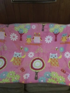 Smiling Home Babydecke Rosa Eule Neu ohne Etikett Schmetterling Biene Blumen 40X55 - Bild 1 von 11