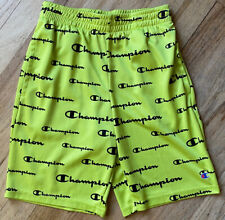 Champion Kids Athletic Shorts with Pockets Boys Logo Bright Yellow Size 10/12 