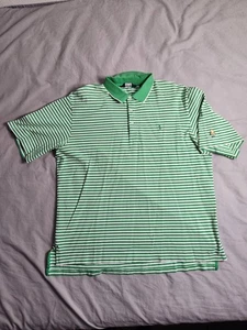 Vintage Polo Golf Ralph Lauren Poloshirt Herren Gr. XL grün weiß gestreift NEU - Bild 1 von 7