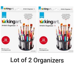 [2X] Kunststoff Bleistift Stift Marker & Pinsel Halter Kunst Schreibtisch Organizer 49 Löcher [G5] - Bild 1 von 5
