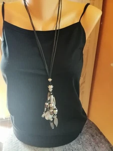 Lange Modekette Damen Hals Kette Bettelkette mit mit 6 Anhänger - Bild 1 von 3