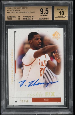 TRISTAN THOMPSON 2011-12 SP Authentic F/X Gold Rookie Autographs 39/50 BGS 9.5 - Image 1 of 2