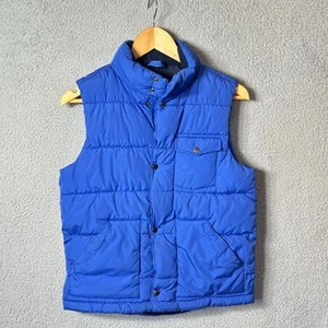 GapKids Vest Kids L 10 Blue Sleeveless Button Closure Puffer Zip Snap Vest  - Picture 1 of 11