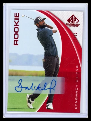 Sahith Theegala - 2022 Upper Deck SP Game Used Golf 12/15 Red Auto - Image 1 of 2