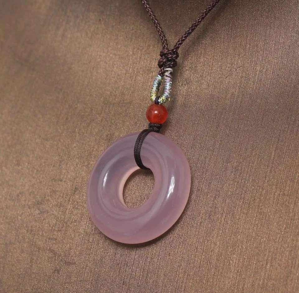 Colgante de ágata rosa china 5G A741 Foto 1 de 4
