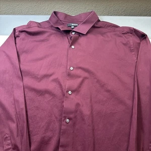 MURANO Men’s Long Sleeve Dress Shirt Big and Tall Maroon 3XT #999 - Picture 1 of 16