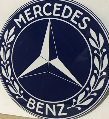 Retro 12”   Blue Mercedes  Benz High Quality Advertising Garage Sign - Image 1 of 2