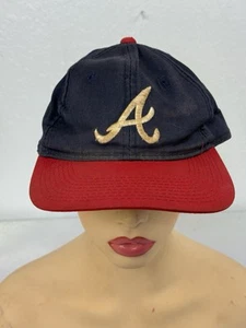 Vintage Atlanta Braves MLB Sports Plain Logo Starter White Tag Hat Vtg Snapback - Picture 1 of 8
