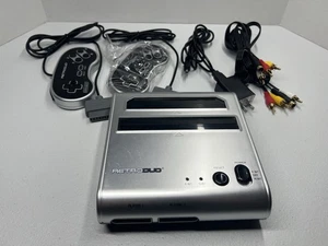 RetroDuo Silver NES SNES Console System w/ 2 Controllers & Cables Untested - Picture 1 of 14