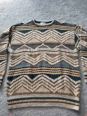 Tricots St Raphael Geometric Sweater Size L Knit Multicolor Soft Made in USA - Image 1 of 4