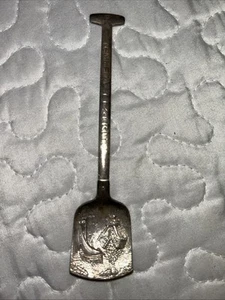 Zuiderzee Werken Holland Souvenir Spoon Repousse Dams and Dikes Project VTG - Afbeelding 1 van 7
