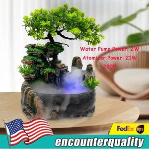 Atomizing Desktop Fountain Waterfall Humidifier for Office Desk Decor FengShui - Picture 1 of 7