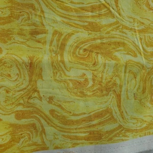 Gold Marbled Print on Yellow Cotton Quilt Craft Fabric 1/2 yd Joann F4020 - Picture 1 of 4