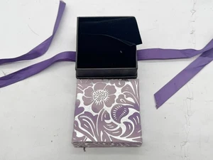 VINTAGE HALLMARK JEWELLERS PURPLE GIFT BOX WITH RIBBON RING OR EARRINGS - Picture 1 of 8
