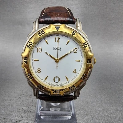 ESQ 手表男士 38 毫米白色表盘双色日期圆形 300048 零件 — 第 1/4 张图片