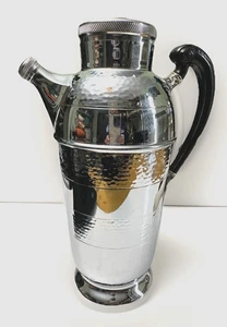 Vintage Farber Brothers Krome Kraft Cocktail Shaker mit schwarzem Bakelight Griff - Bild 1 von 3