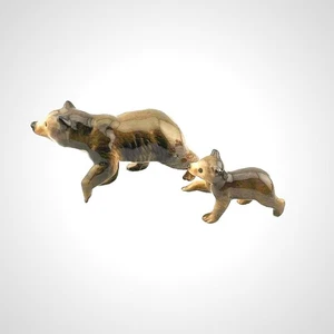 Hagen Renaker Vintage Miniature Retired Figurine Grizzly Bear Mama and Cub - Picture 1 of 4