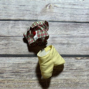 Calico Critters Dress Up Clothes Clothing 2 Pc Yellow Floral Shirt Plaid Shorts - Picture 1 of 3