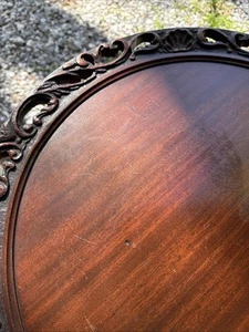 Antique Mahogany Pie Crust Table Queen Anne Style - Picture 1 of 3