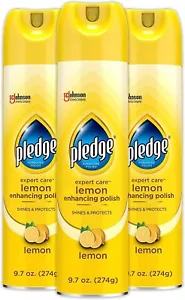 Pledge Enhancing Polish, Furniture & Wood Spray, Lemon Scent, 9.7Oz (Pack of 3) - Picture 1 of 12