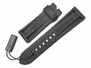 Genuine Officine Panerai 24/22mm Black Caoutchouc Rubber Watch Strap Brand New - Picture 1 of 4