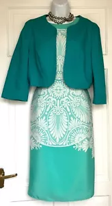 VESTIDO DE FIESTA MONSOON Heritage estampado talla 16 con bolero - Imagen 1 de 12