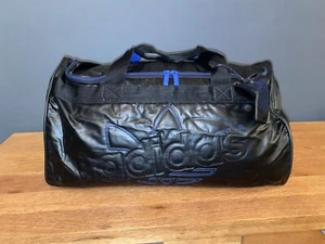 Vintage Adidas Holdall Duffle Bag Gym 80s Oxford Nylon Washable retro black RARE - Picture 1 of 23